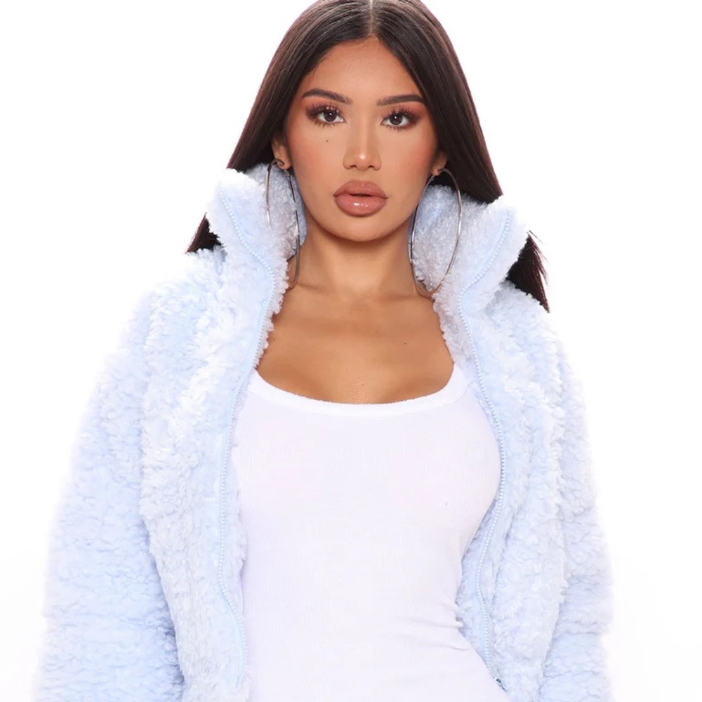 Baby Blue Make You Cozy Puffer Jacket
